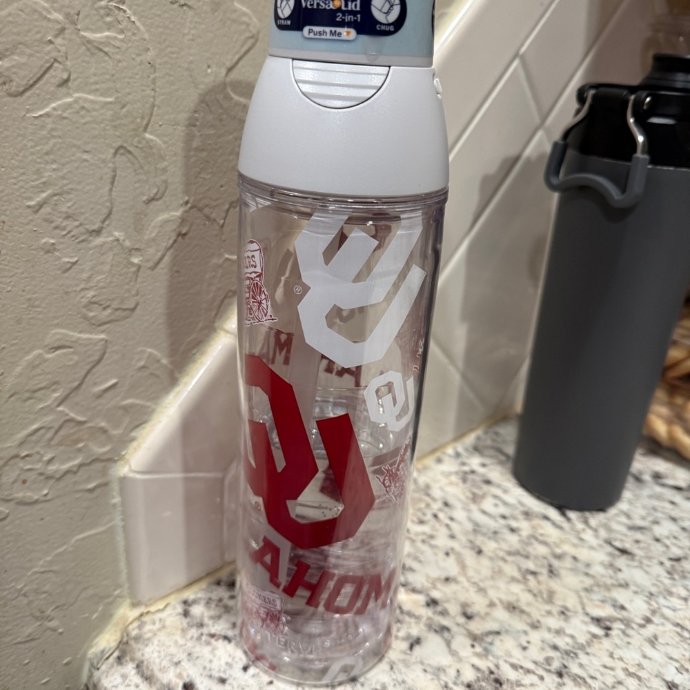 OU Logo Clear Water Bottle
